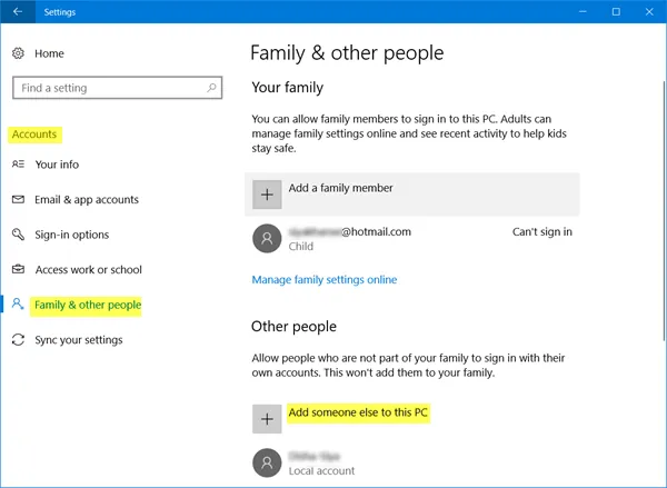 Cree una nueva cuenta de usuario en Windows 10
