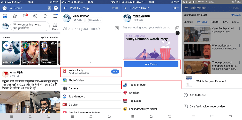Organice Facebook Watch Party en el teléfono (Android e iOS)
